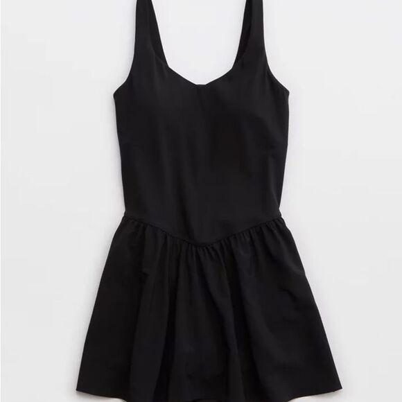 Aerie OFFLINE Real Me Low Key Plié Dress black size Large nwt - Picture 3 of 9